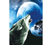 No Count Cross Stitch On Printed Aida 11, Howling Wolf